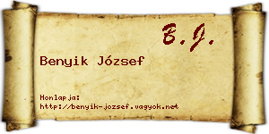 Benyik József névjegykártya