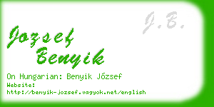 jozsef benyik business card